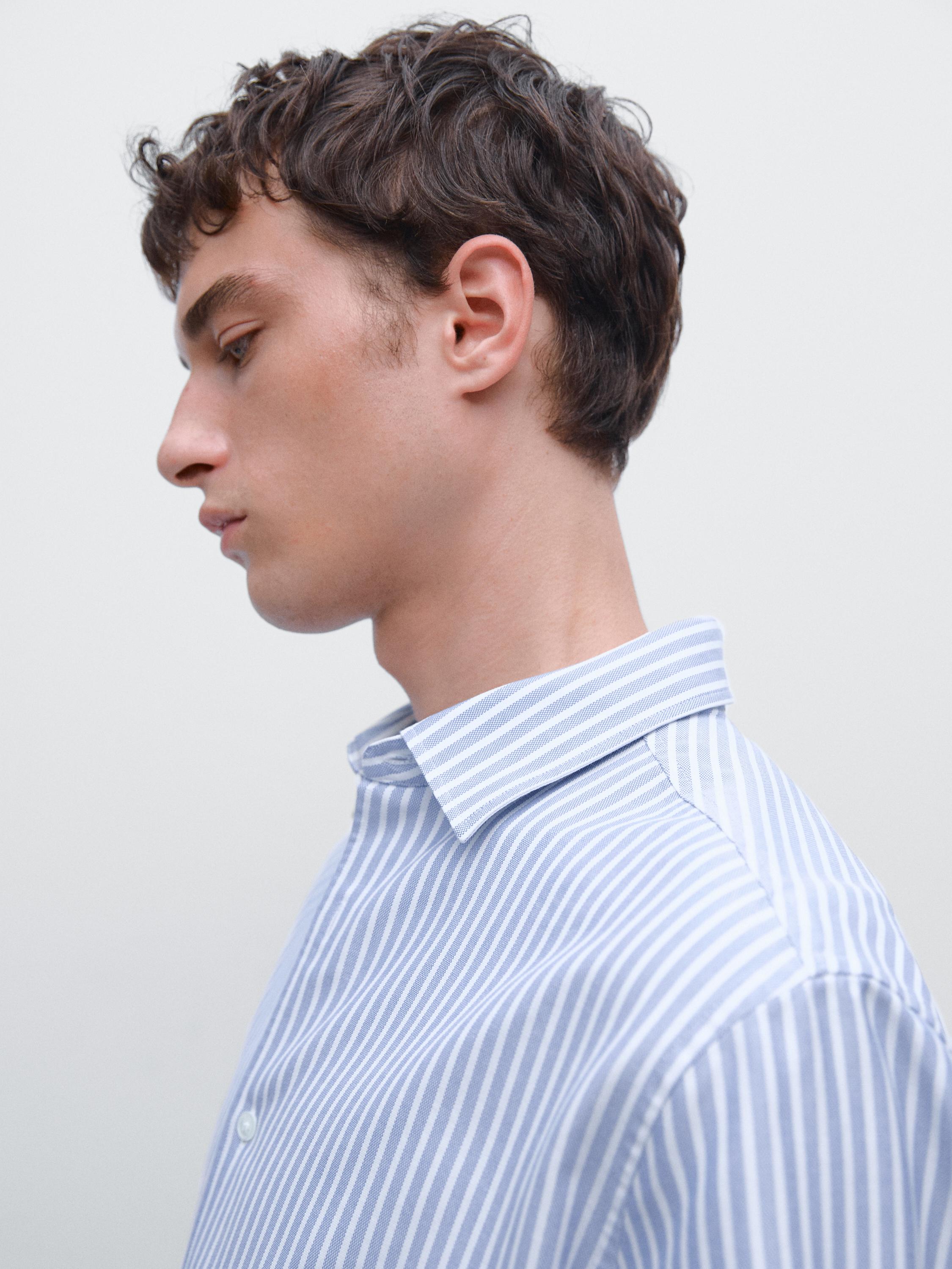 Regular-fit striped oxford shirt